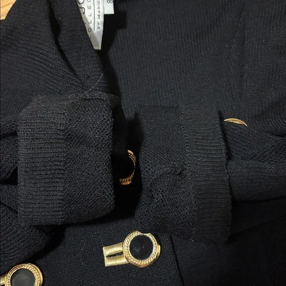 St.John collection Black Cropped Blazer with Gold Accents - Picture 7 of 16